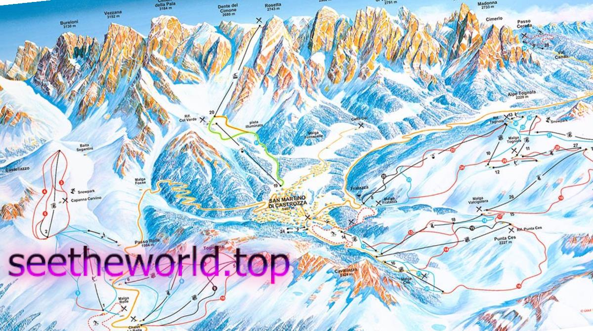 Гірськолижний курорт Сан-Мартіно-ді-Кастроцца (San Martino di Castrozza), Італія